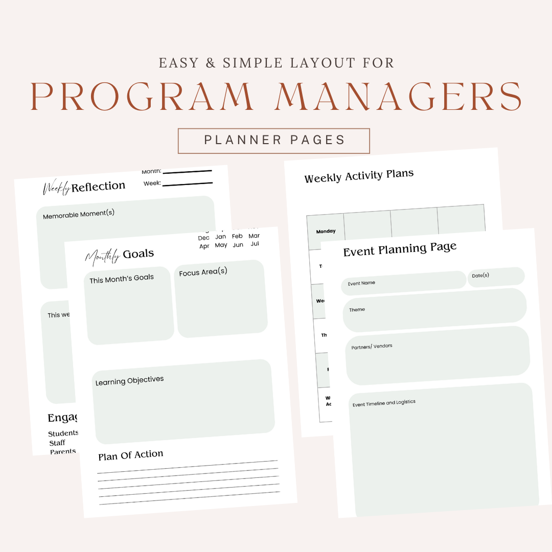 12-month Afterschool Program Planner